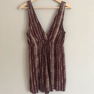 Wild Fable maroon and White Striped Romper
